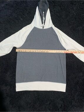 Mens Banana Republic Gray and White Pullover Hoodie